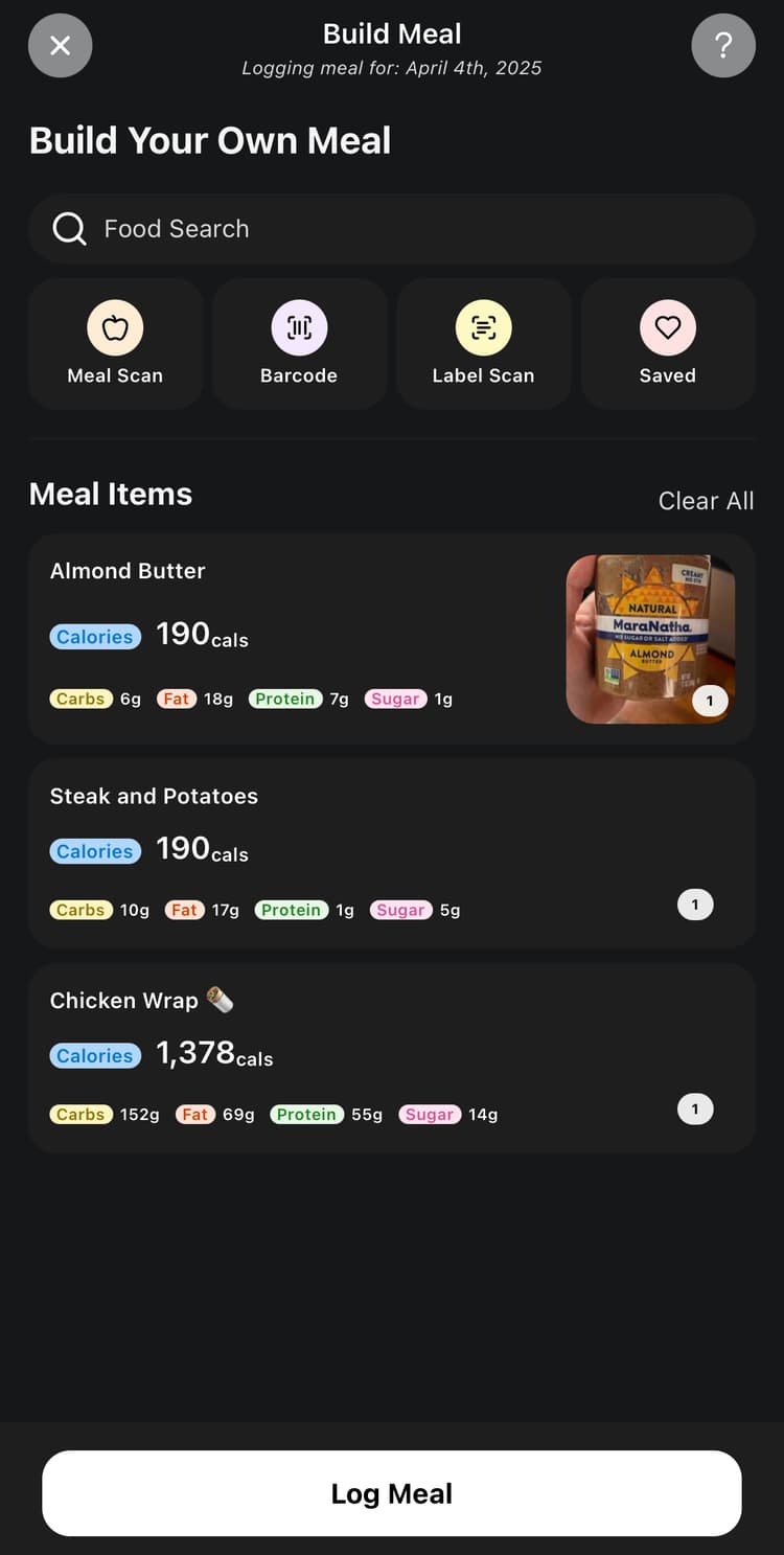 Build Meal App Screen