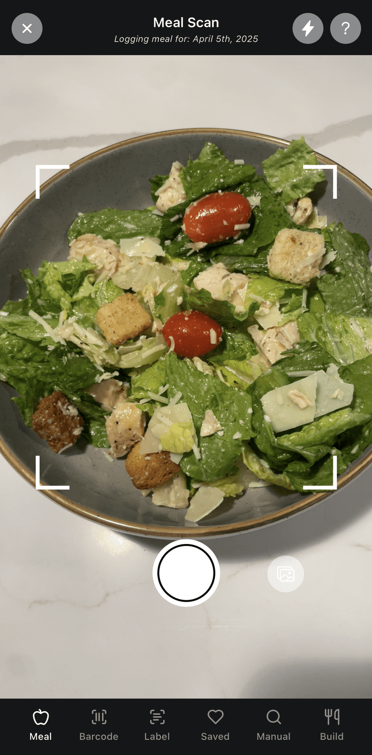 Meal Scan App Screen